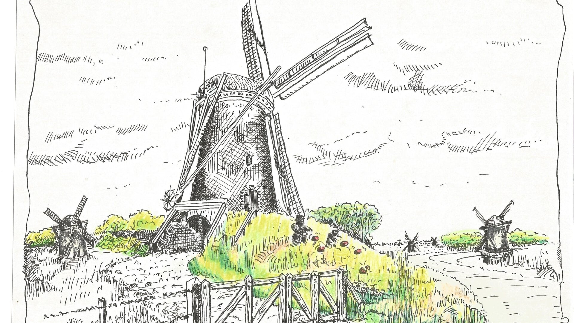 Alle Bronckhorster molens hebben bijzondere verhalen en herinneringen die blijven voortleven als levend erfgoed. Illustratie: Gijs Boelaars