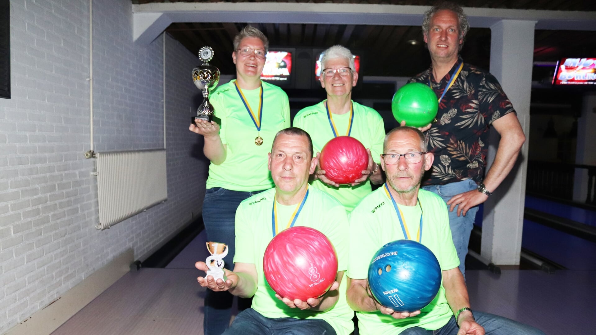 Het team Brunsveld won de Bousema Bowling Competitie 2023. Foto: Arjen Dieperink
