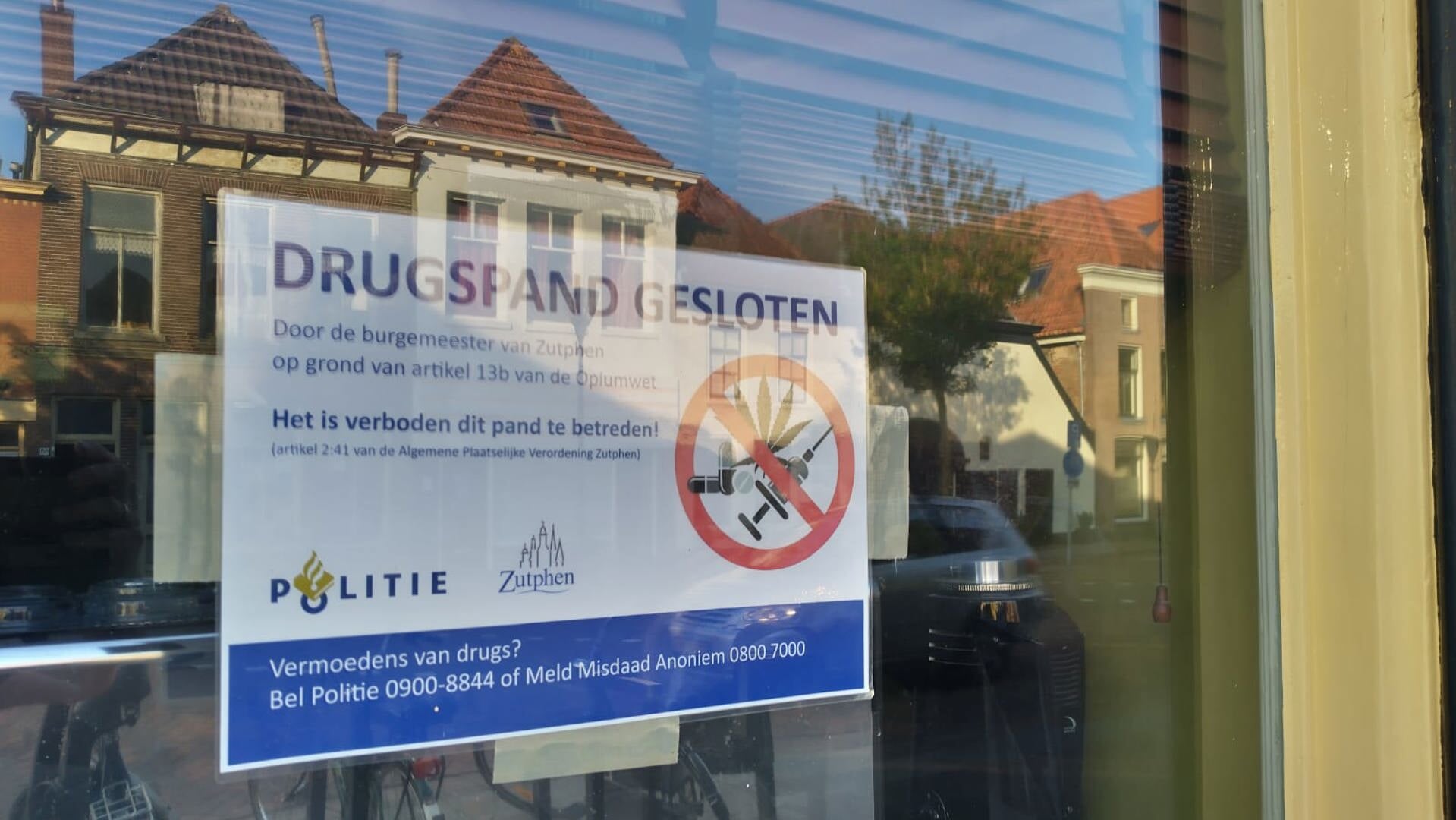 De coffeeshop in Zutphen is door de burgemeester gesloten op basis van de Opiumwet. Foto: PR