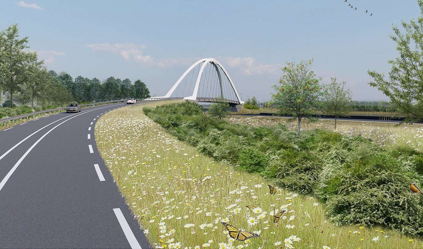 Artist impression van de nieuwe brug. Bron: wurck.nl