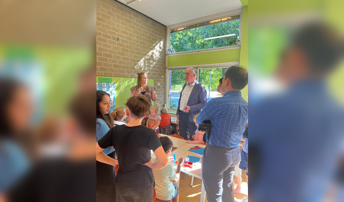 De Japanse studenten op basisschool De Vennegötte in Lochem. Foto: PR