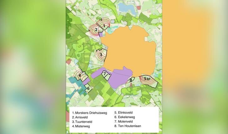 De te onderzoeken locaties. Afbeelding PR Gemeente Winterswijk