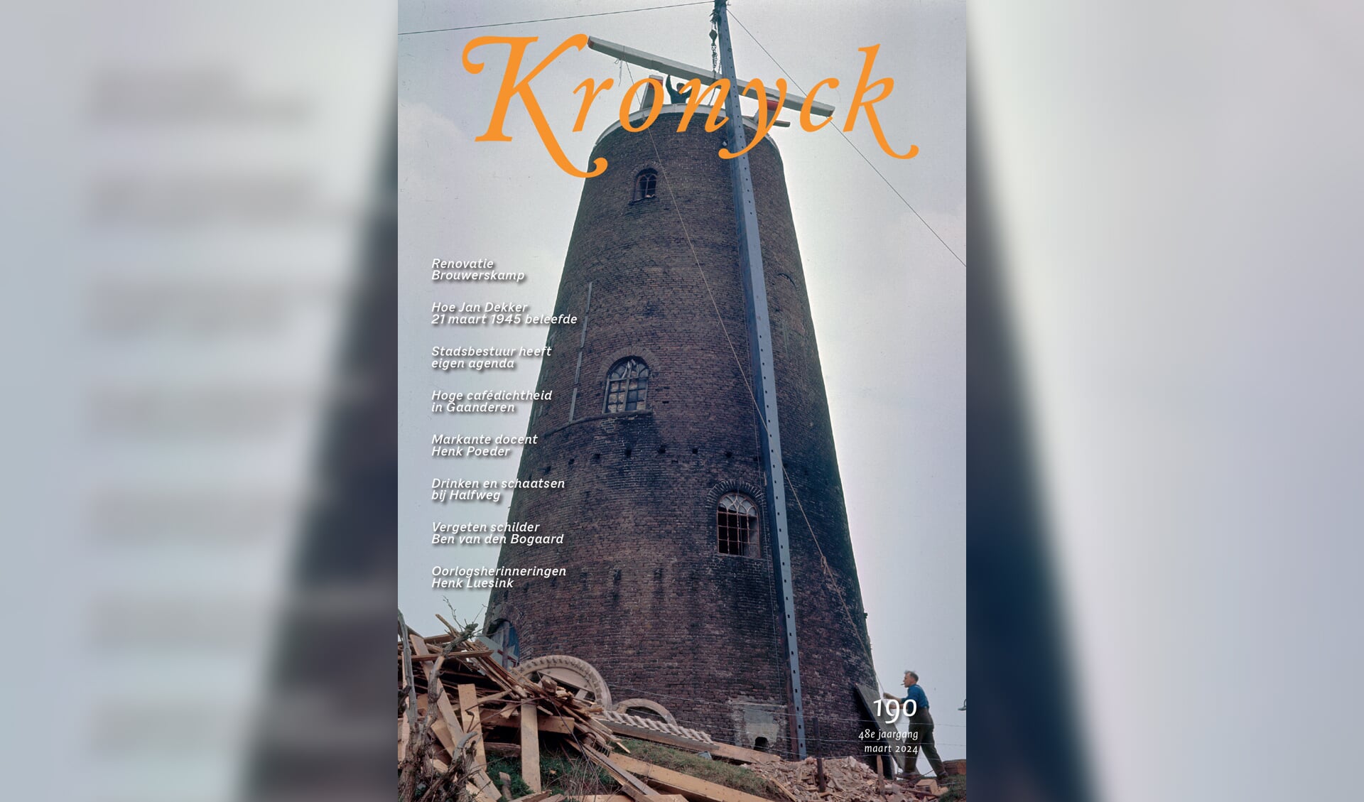 Restauratie van de Walmolen (1965) op de cover. Foto: Rijksdienst voor het Cultureel Erfgoed