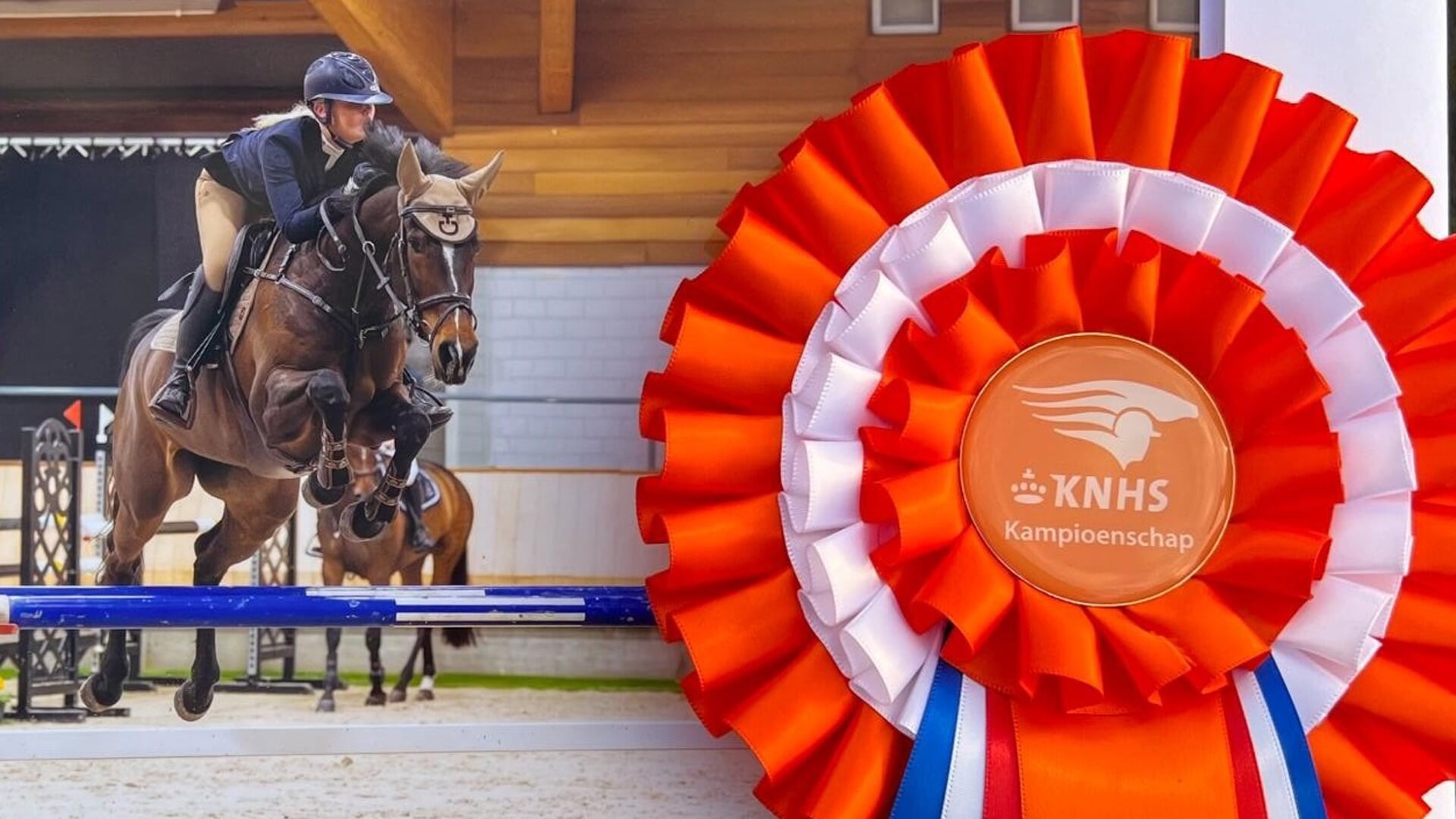 Livv Arink met haar paard Lunamona in actie tijdens de Nederlandse kampioenschappen in Ermelo. Eigen foto