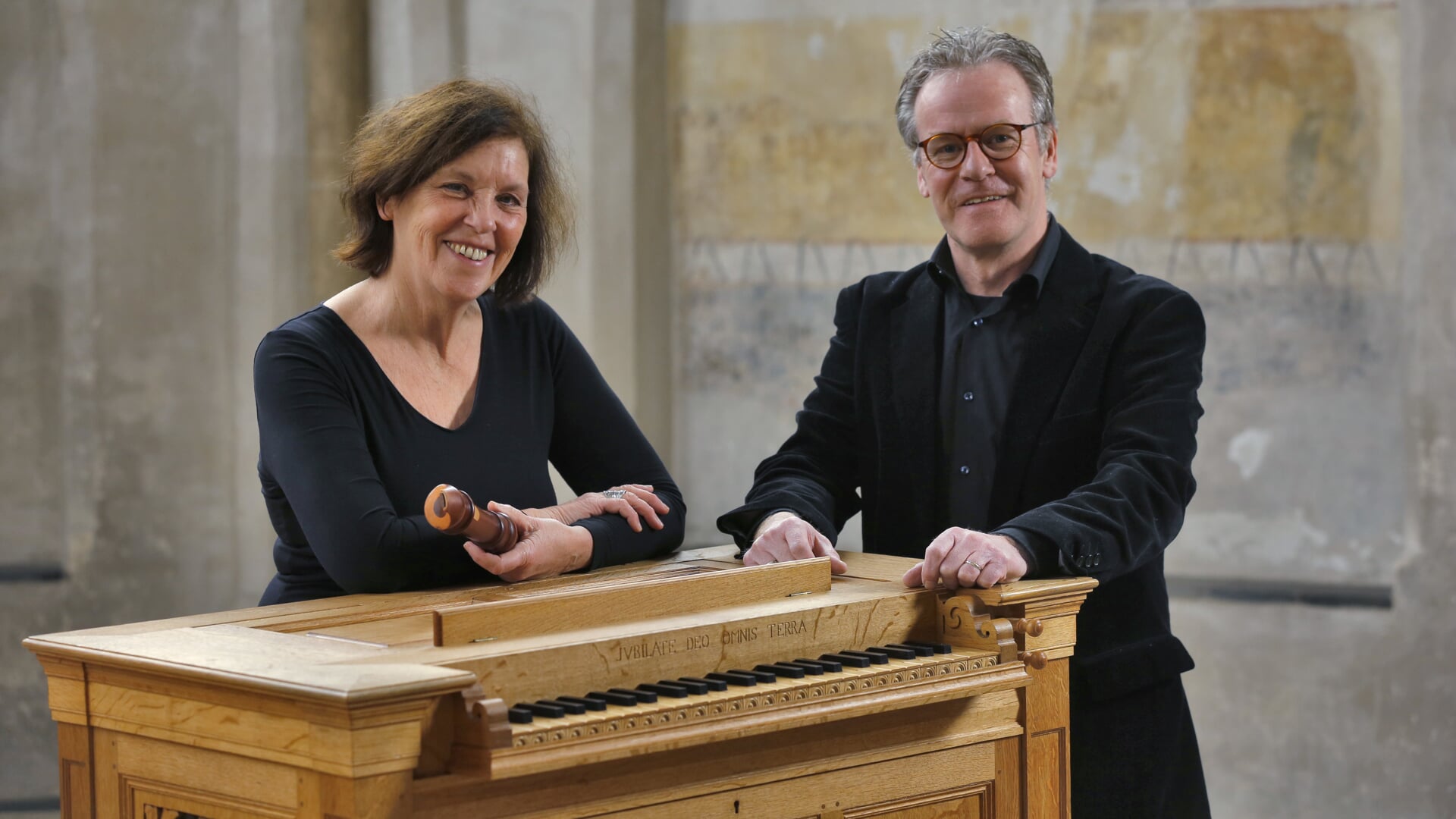 Blokfluitist Hanne Feldhaus en organist Wim Ruessink. Foto: Heinz Duttmann