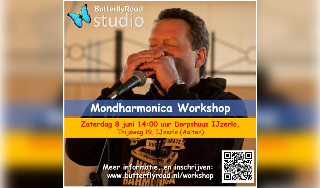 Zaterdag 8 juni mondharmonica workshop Dorpshuus IJzerlo