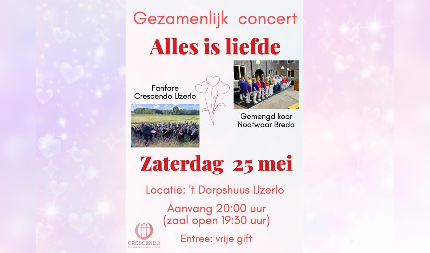 Concert door Fanfare Crescendo IJzerlo en Gemengd koor Nootwaar uit Breda
