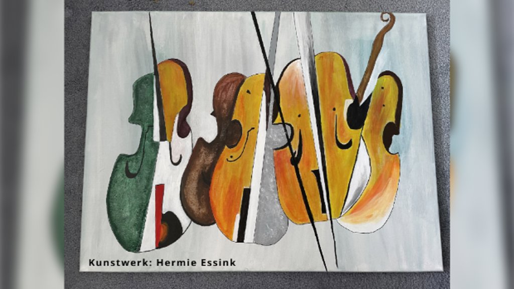 Dit 'fijnbesnaarde' kunstwerk is van Hermie Essink. Foto: Wil Martens