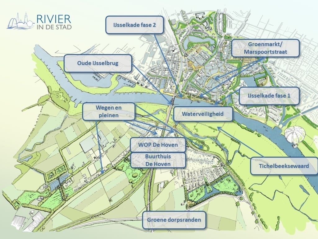 Rivier in de Stad bestaat uit meerdere projecten voor een betere verbinding tussen de Zutphense binnenstad. Afbeelding: gemeente Zutphen