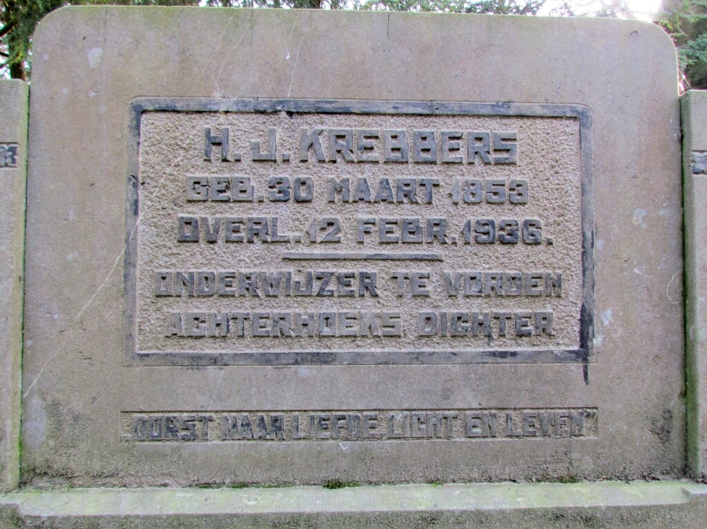 De grafsteen van Krebbers. Foto: PR