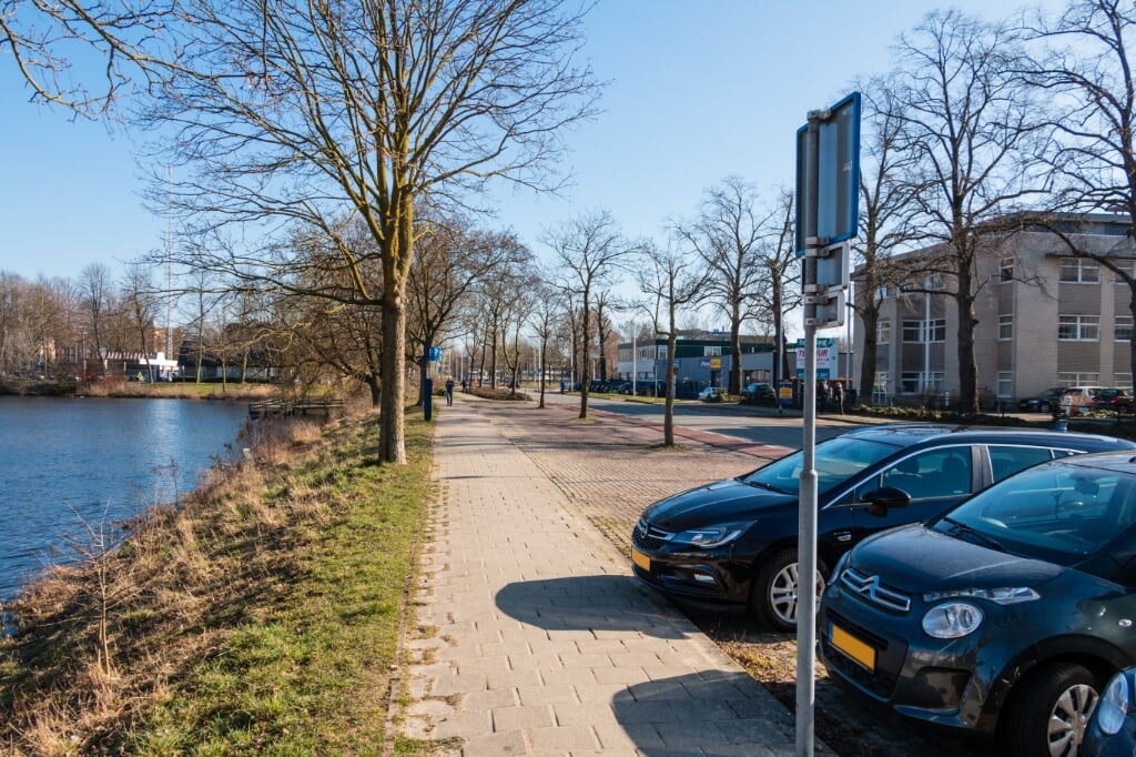 Om plaats te maken voor meer groen moeten 26 parkeerplekken worden verwijderd.  Foto: Henk Derksen