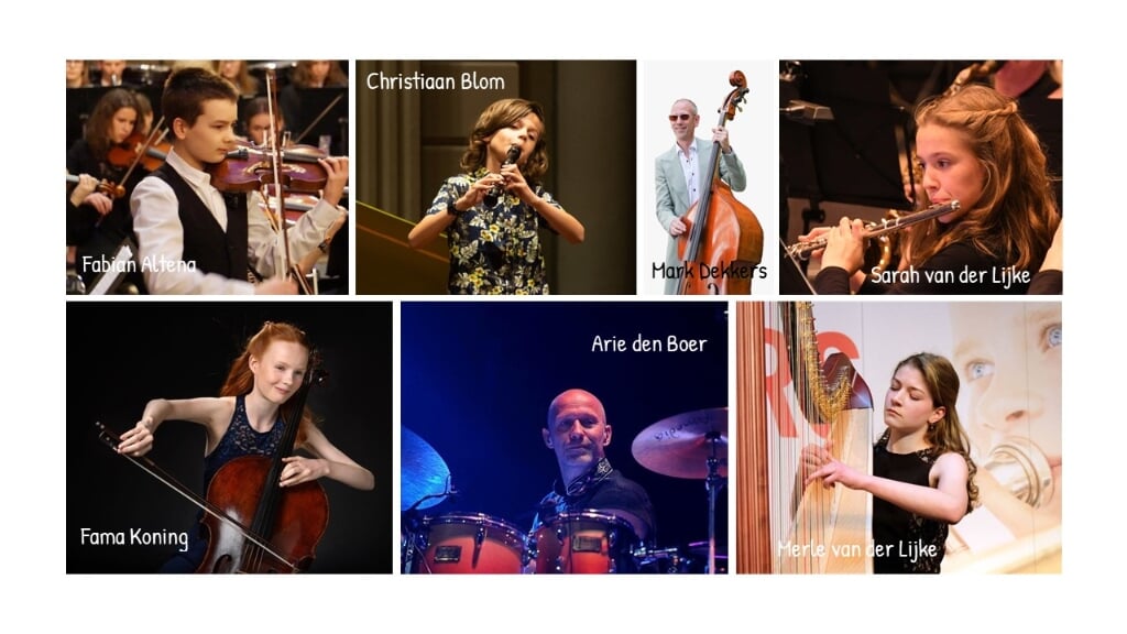 Collage van de deelnemende instrumentalisten. Foto: PR
