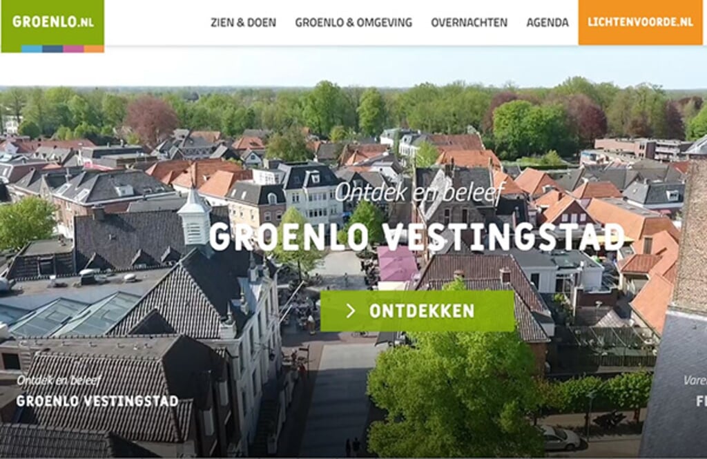 De vernieuwde toeristische website van Groenlo. Foto: PR