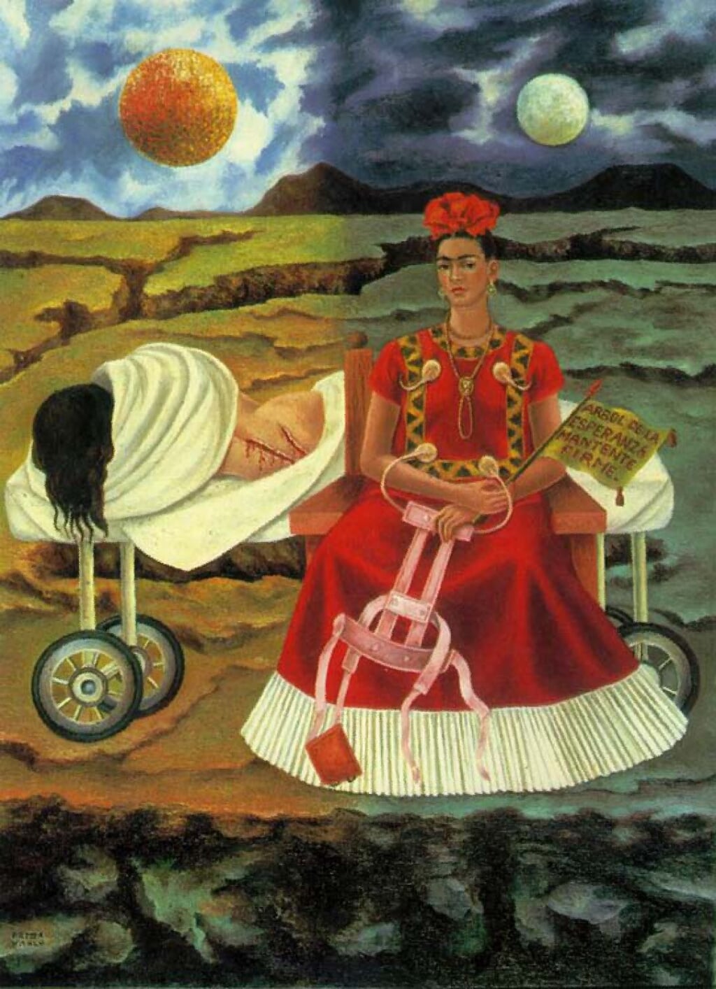 Een werk van Frida Kahlo: Tree of hope remains strong. Foto: PR