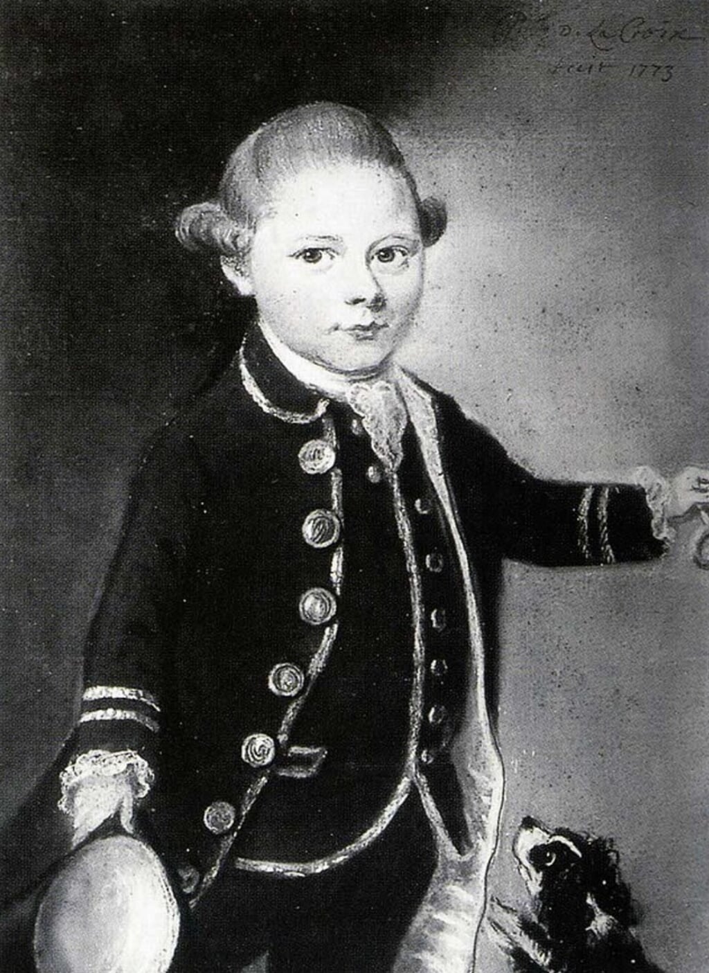 Staring op 6-jarige leeftijd, door Pierre Frédéric de la Croix (1773).