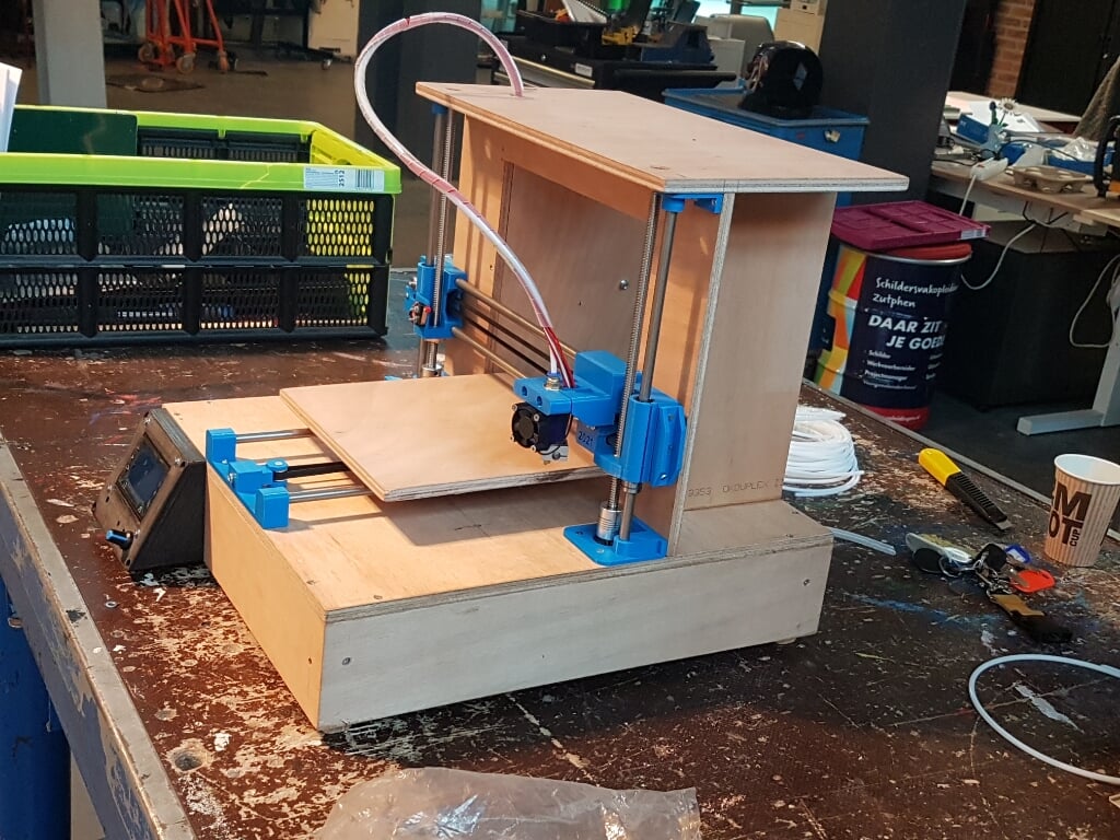 Een zelfgebouwde 3D-printer. Foto: Mark Ebbers