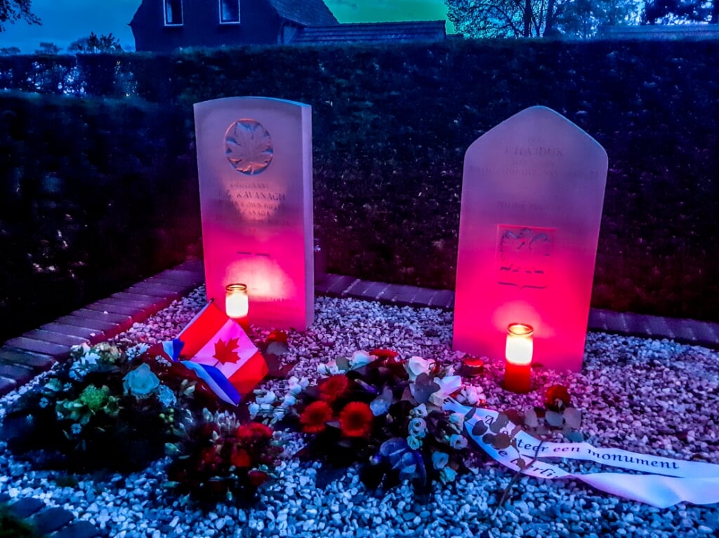 Schoolkinderen adopteerden het graf van Lieutenant John Gordon Kavanagh. Foto: Peter van Drunen