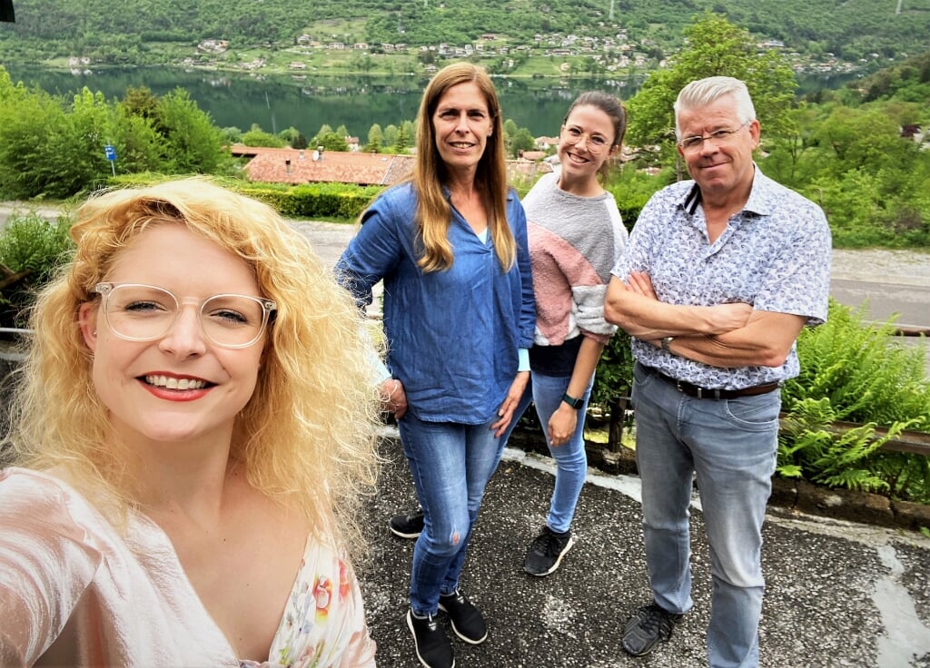 Het gezin Tijdink in Italië met vlnr Zyla, Marijan, Ichelle en Nico.
