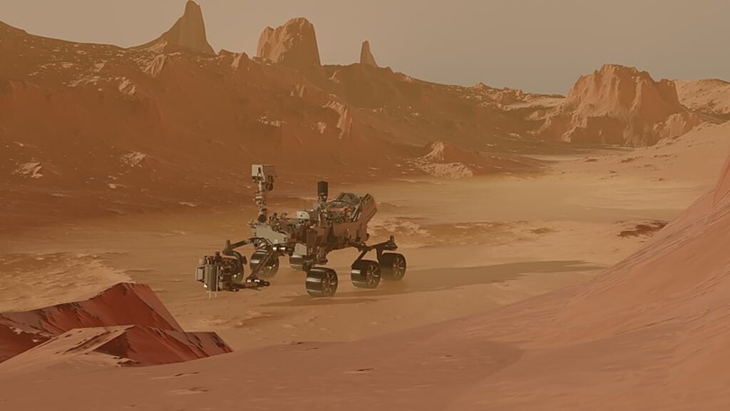 Landing van Perseverance op Mars. Foto: PR