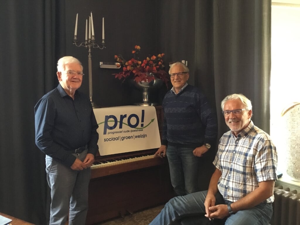 Campagneteam PRO! v.l.n.r. Gerard Mientjes, Jan Vesters en Jan Olthof (vz); Geert Teunissen verhinderd.