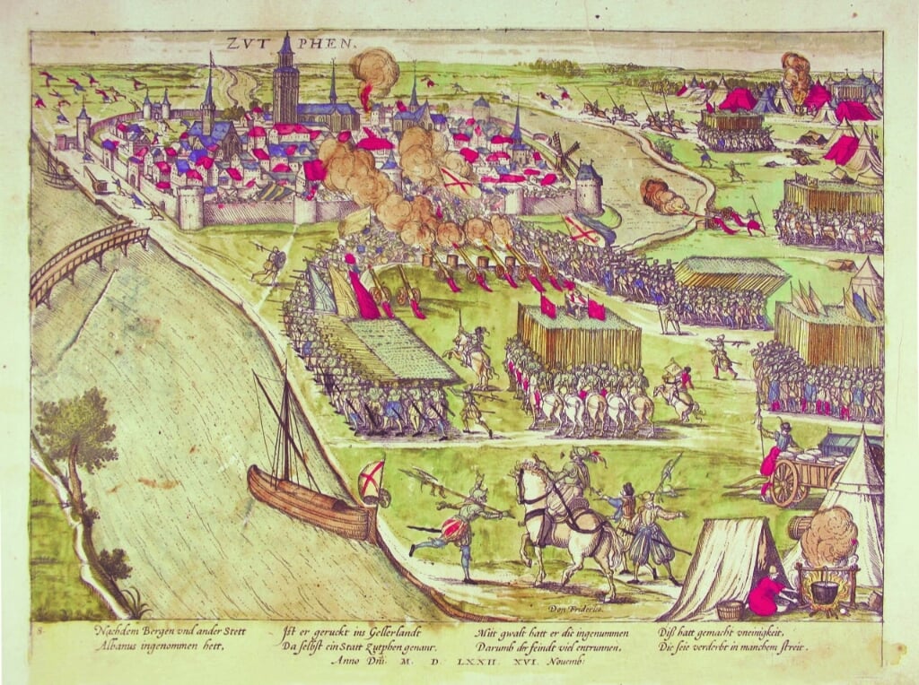 16 november 1572, de Spaanse troepen onder bevel van Don Frederik bestormen Zutphen (Collectie Rijksmuseum Amsterdam)