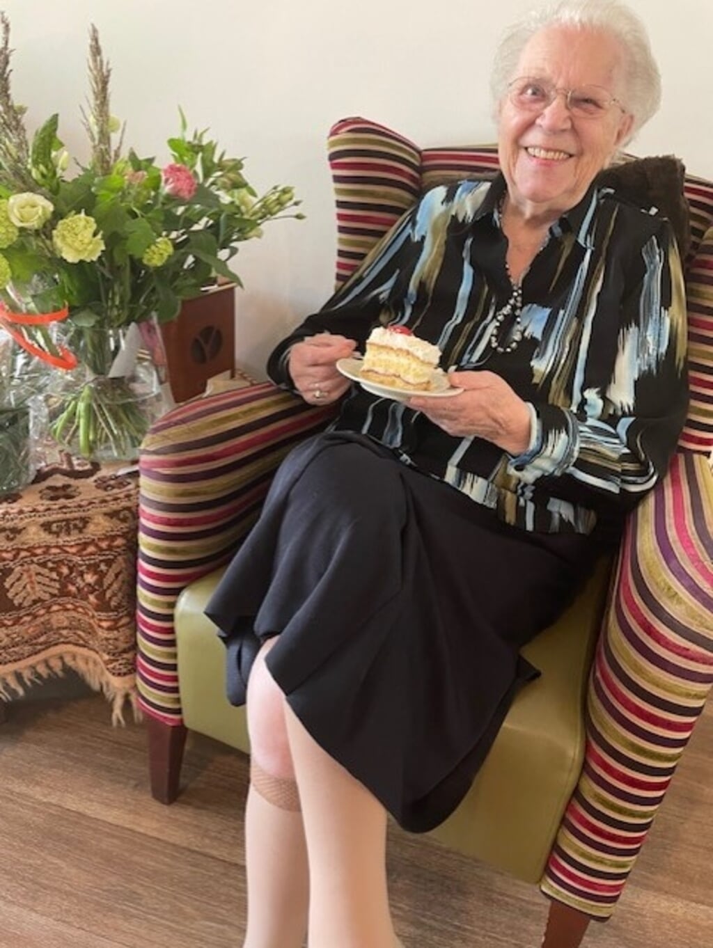 Mien Venhorst vierde onlangs haar 104de verjaardag. 
Ze woont in verpleeghuis Schavenweide, afdeling Koekendaal (Markenheem) in Doetinchem.