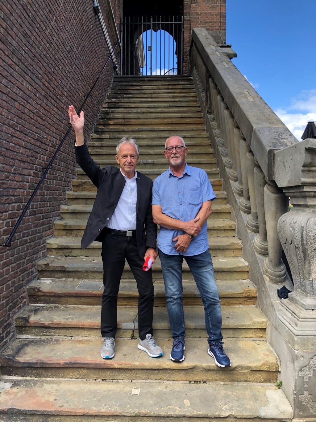 Frans Velthuis en Rob van Druten van cabaretduo Heit al geheurt. Foto: Emy Vesseur