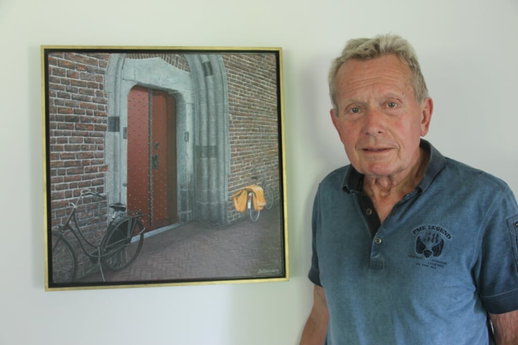 Het schilderij met de kerkdeur van de St. Jan in Zutphen. 