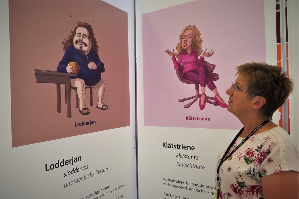 Diana Abbink bij de expositie ‘Het Nedersaksisch heeft er een woord voor’. Foto: Josée Gruwel