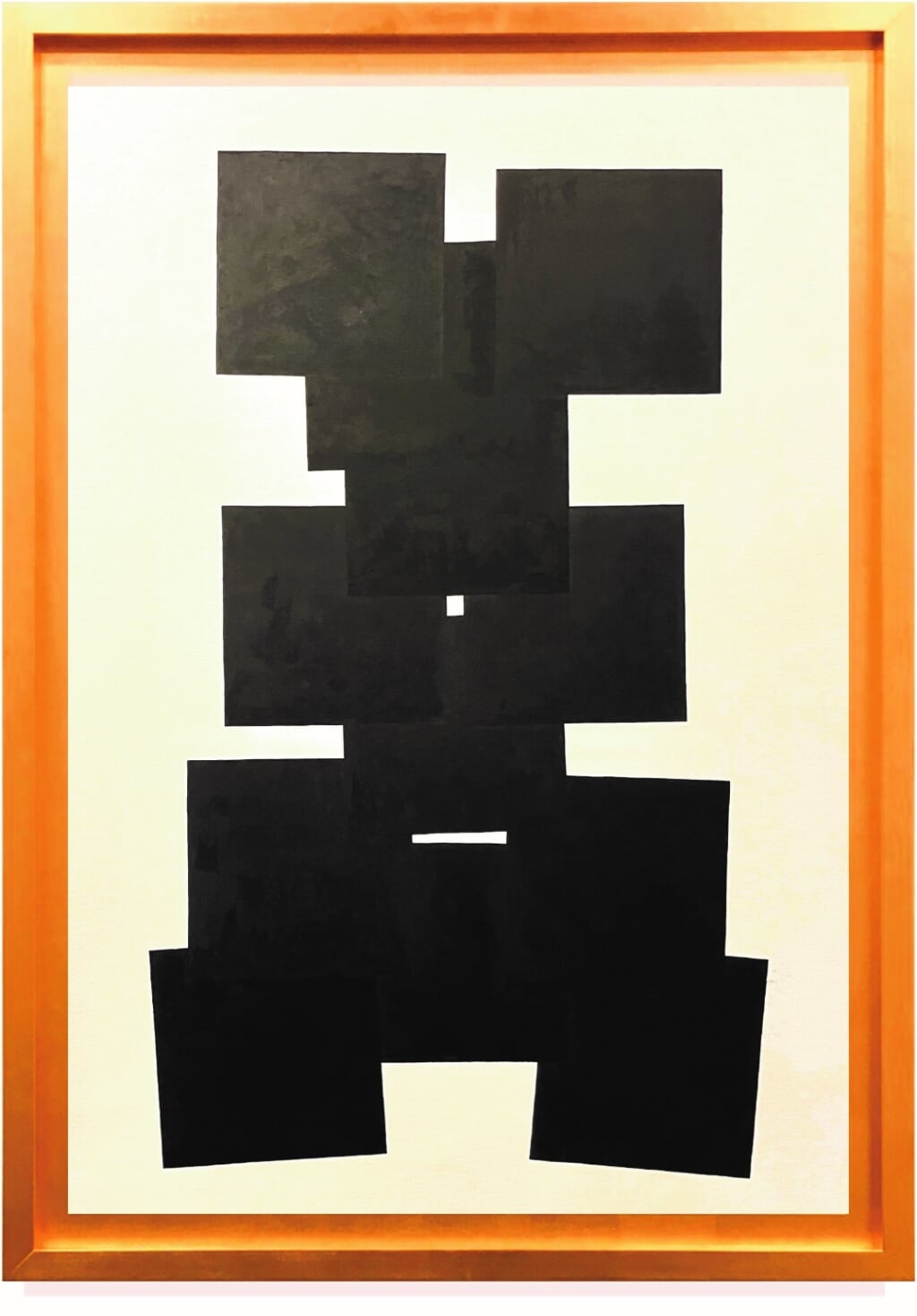 Kees Ruyter, Karakter zwart in bladgouden lijst, deel van een drieluik, oliekrijt op papier, 100 x 70 cm. Foto: PR