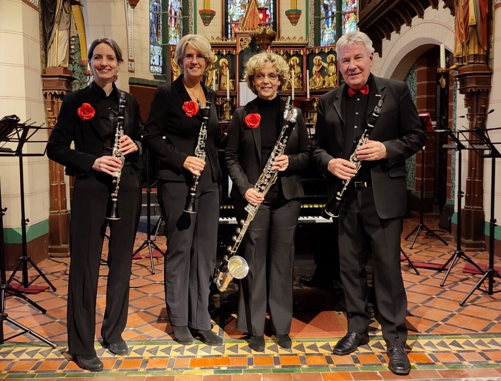Het klarinetkwartet van Symfonisch Blaasorkest Gaanderen. Foto: PR