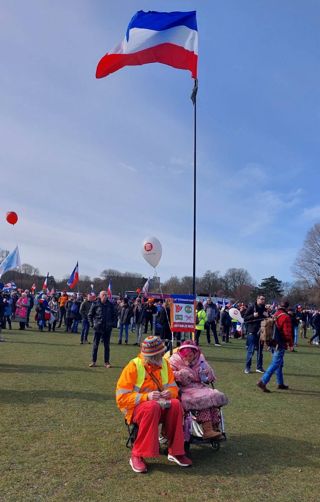 Demonstranten op het Zuiderpark in Den Haag. Foto: Karin Stronks