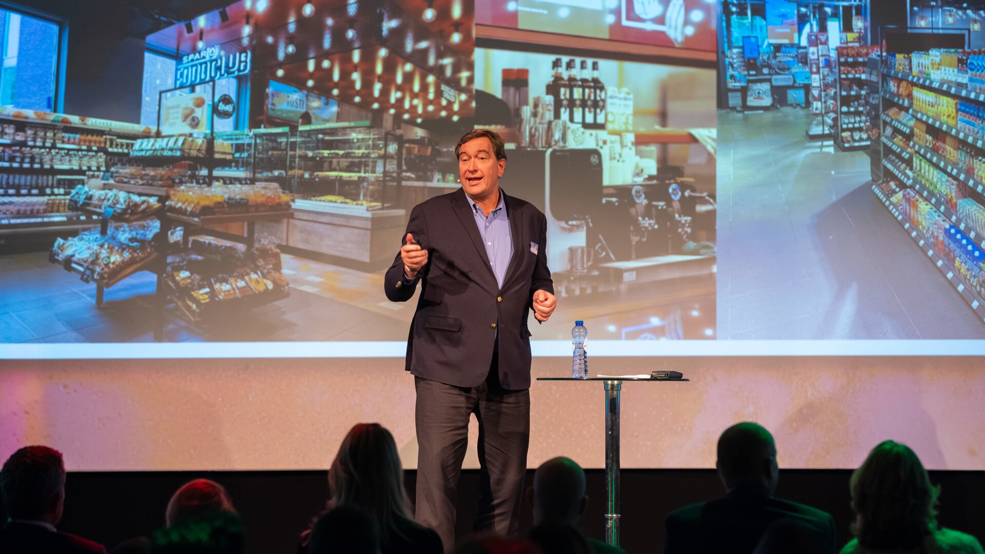 John van der Ent, ceo Spar Nederland, tijdens het Nationaal Food Congres in het Kurhaus in Scheveningen.