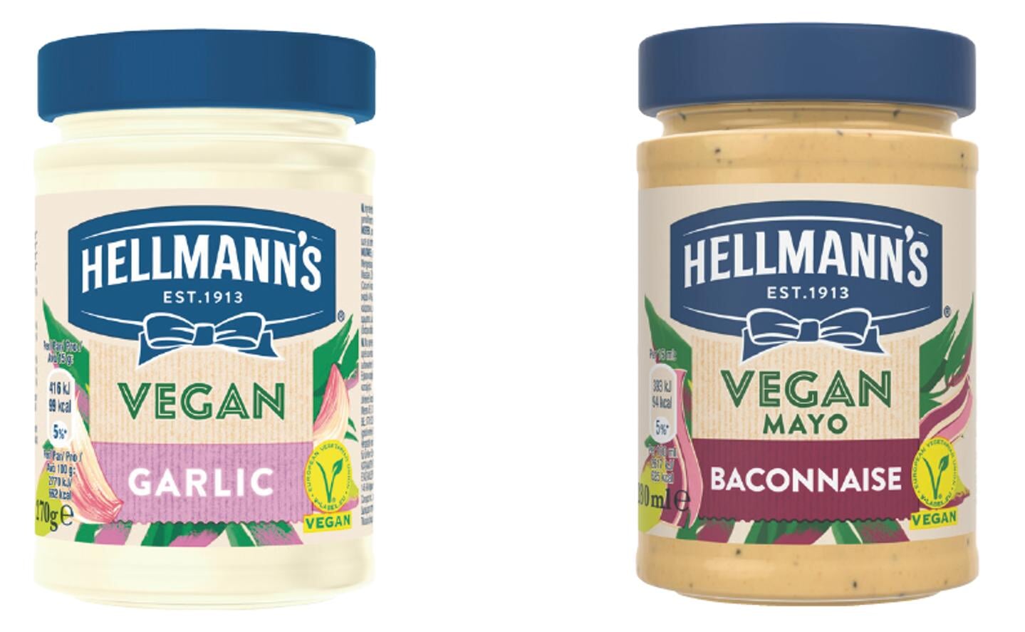 Steeds meer consumenten maken de transitie naar plantaardig, zeker binnen de doelgroep van Hellmann’s. Het merk loopt voorop in vegan mayo’s en introduceerde onlangs twee nieuwe plantaardige mayonaises: Hellmann’s Vegan Mayo Garlic en Hellmann’s Vegan Mayo Baconnaise.