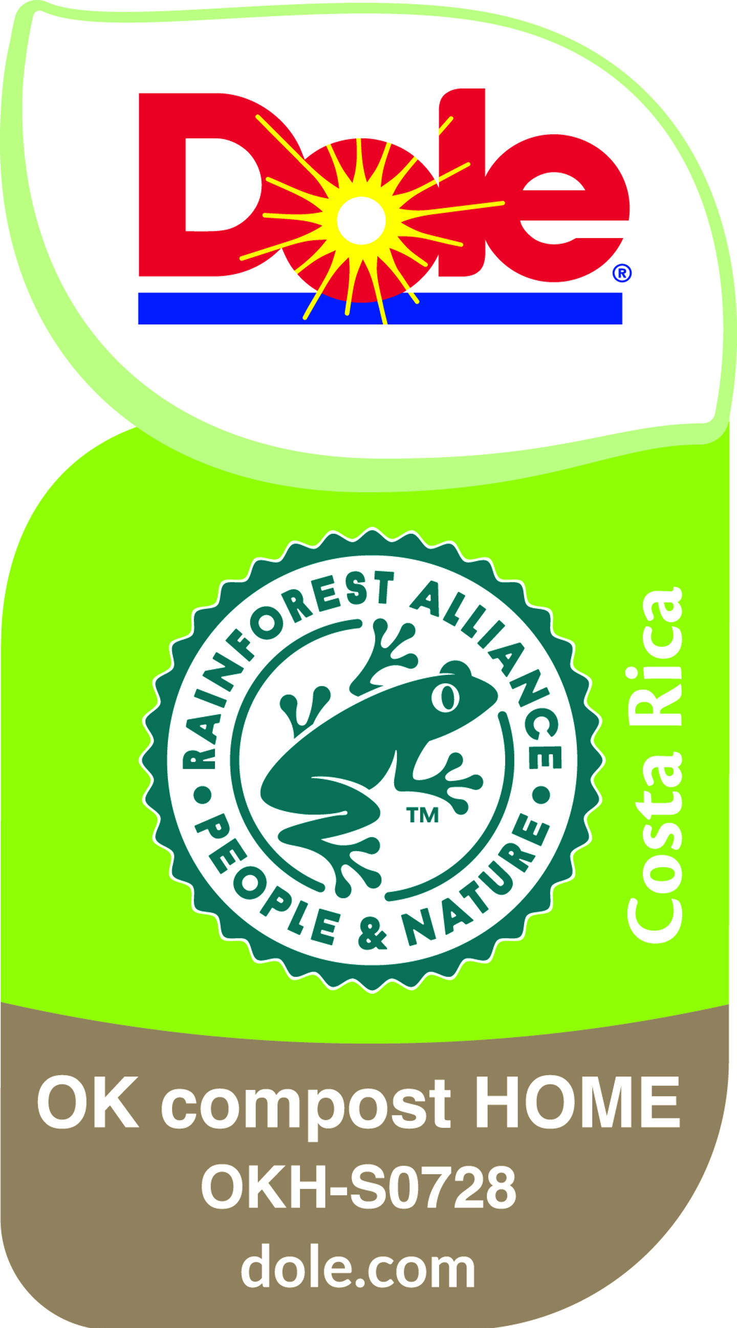 De composteerbare fruitsticker van Dole.