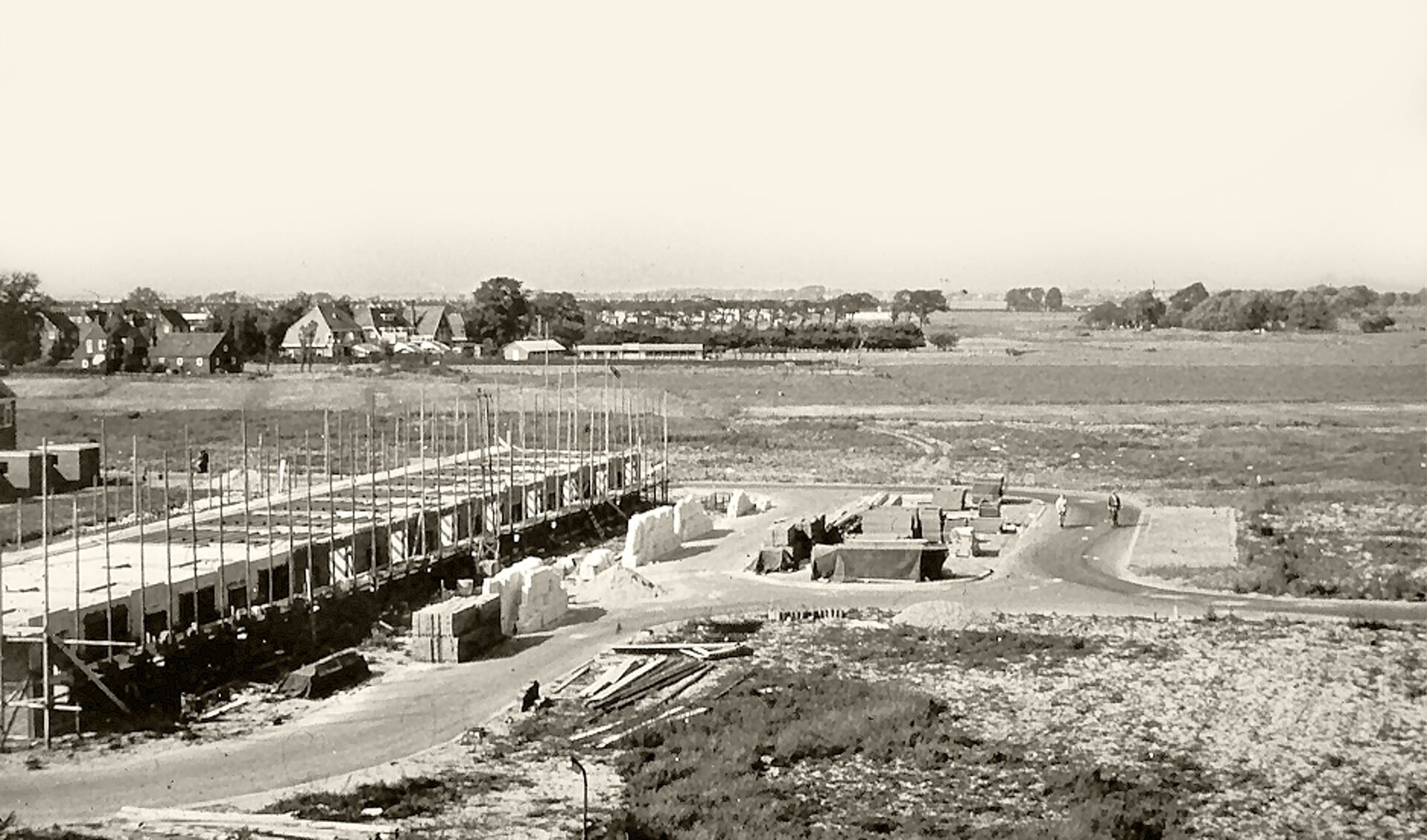 Bouw van de woningen aan Wayenburgh in 1967.