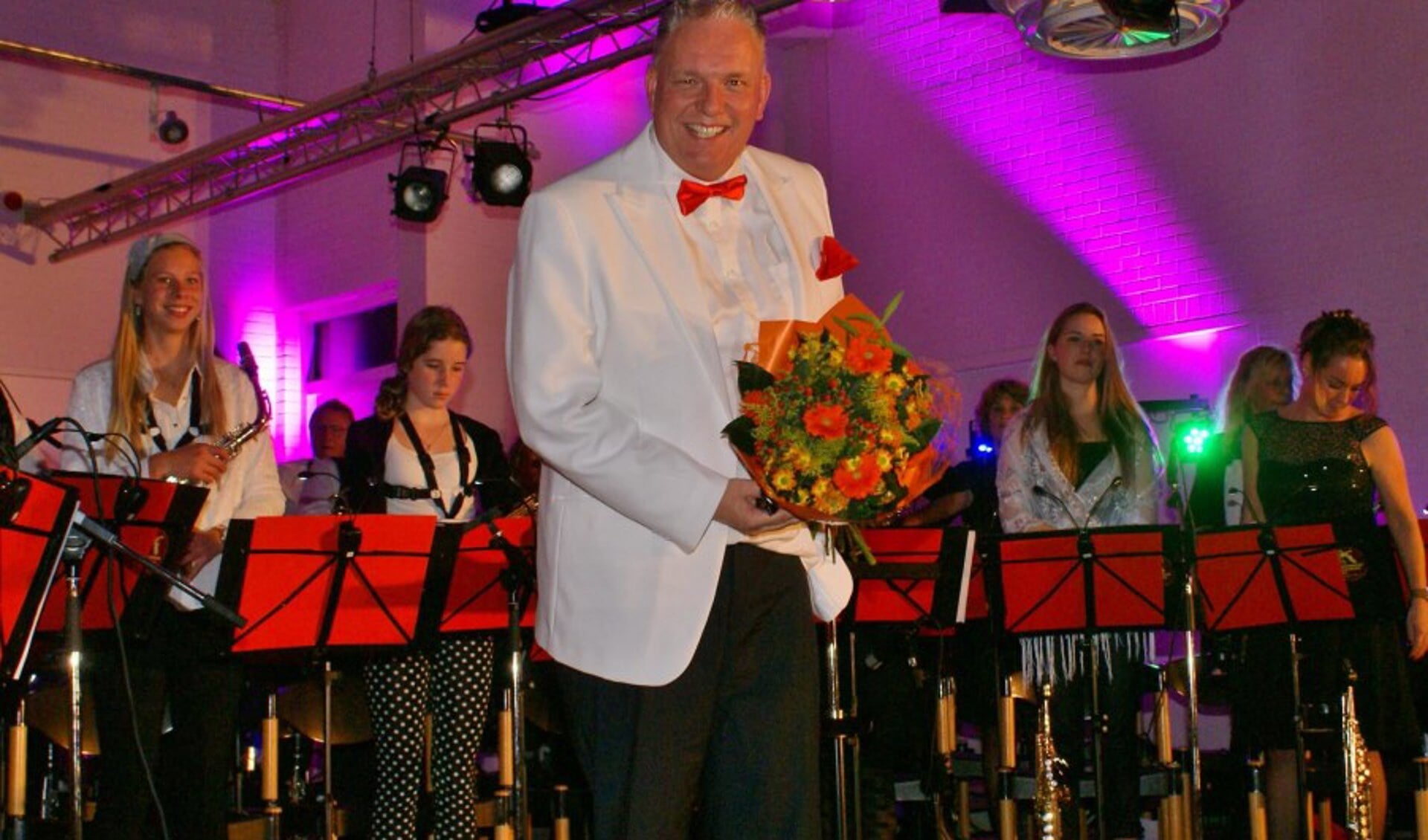 Dirigent Alwin van Halm, hier na een succesvol optreden. 