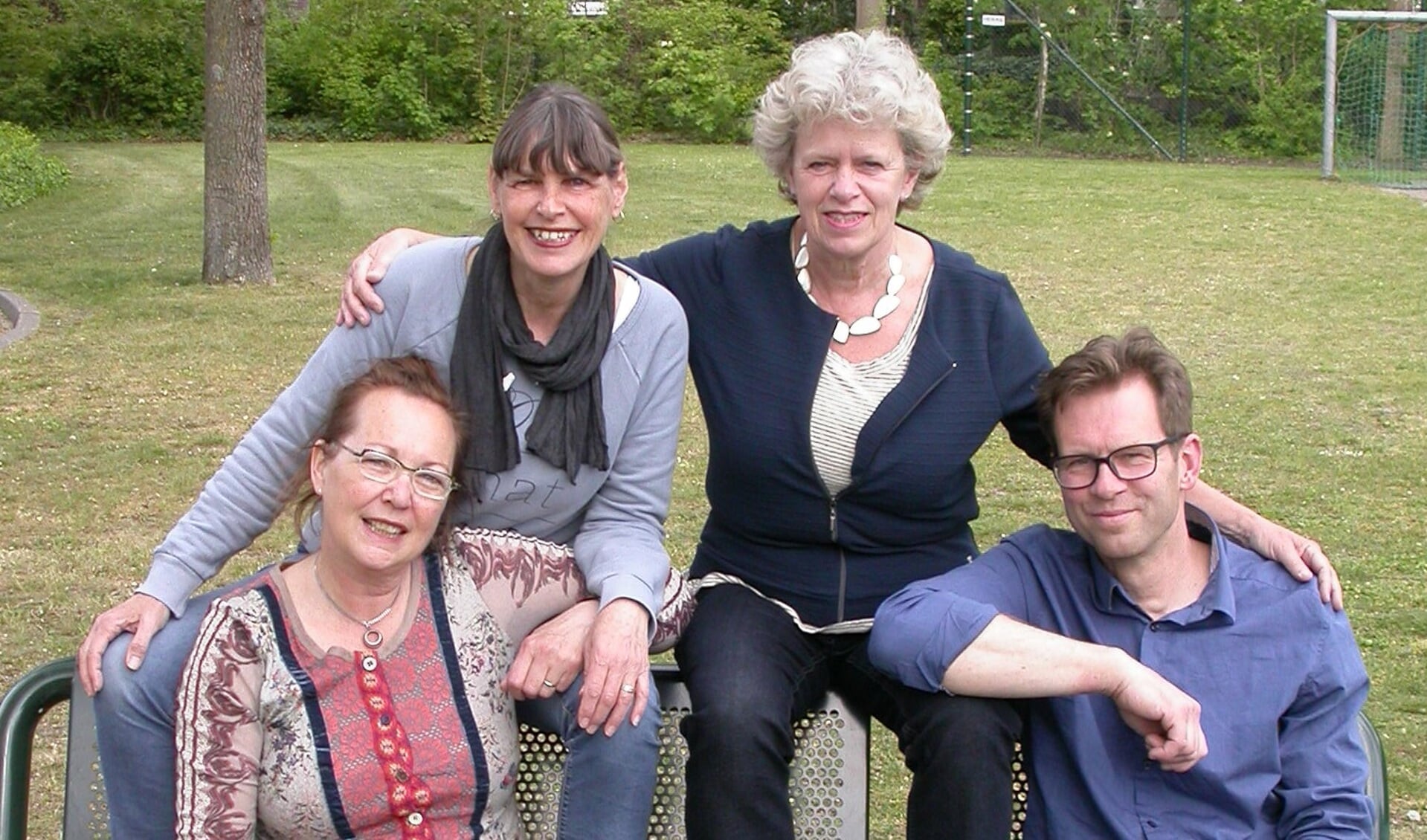 Het collectief 'Kunst in Uitvoering'. Trudy Keyzer, Hetty van de Meent, Vera Verzijlenberg en Jan Kerssens.