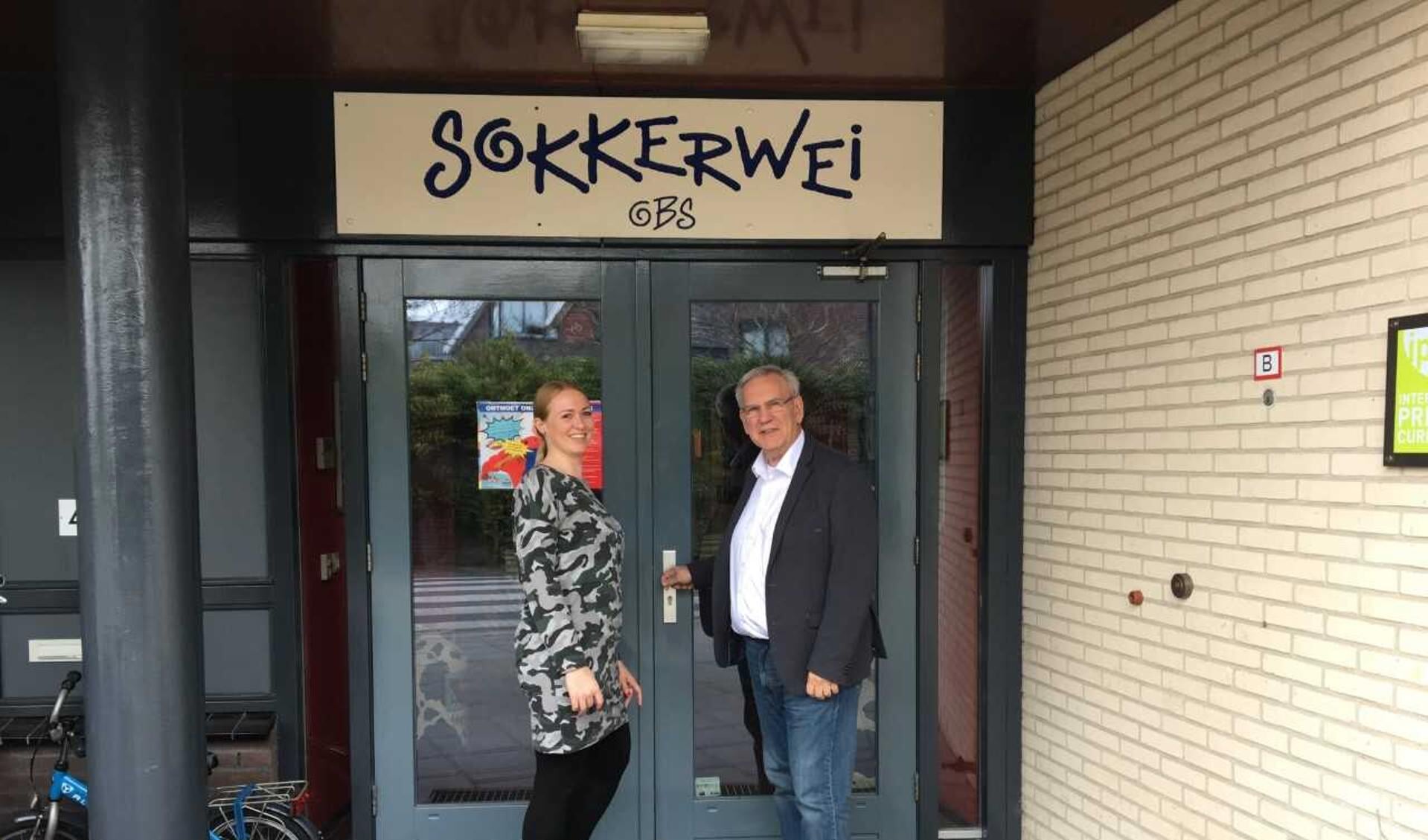 Kim Dijkshoorn - clustermanager Forte en Klaas Degen - directeur De Sokkerwei