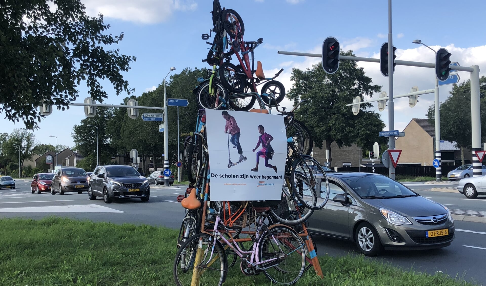 Een 'fietstoren' van Veilig Verkeer Nederland. 