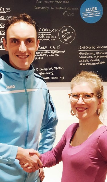 Jeroen Brouwer (Dorssports) en Lotte Blesgraaf (Miss Bean).