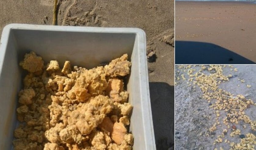Paraffine op het strand van Castricum.