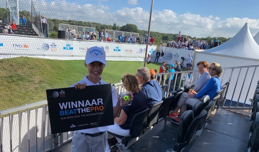 De 12-jarige Vince is hartstikke trots dat hij heeft gewonnen!