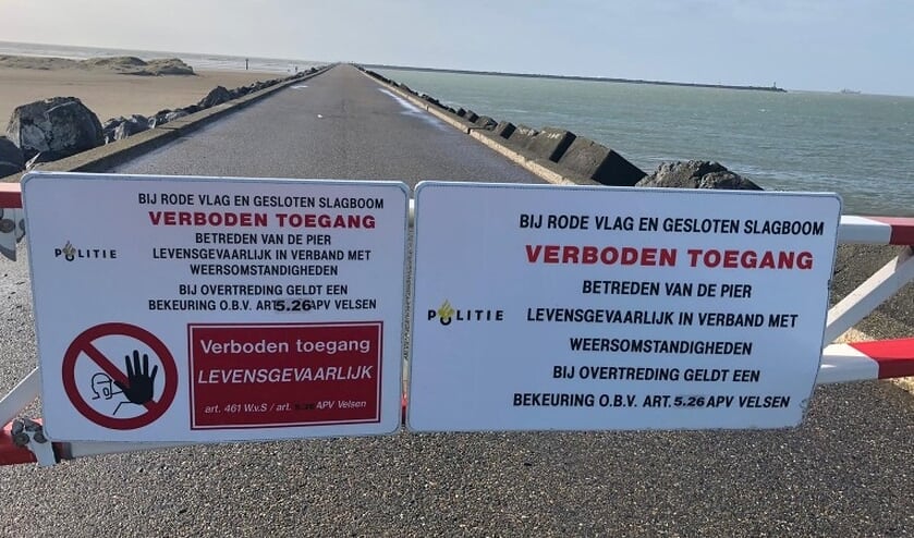 Verboden toegang tijdens storm.
