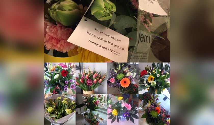 Collage van de bloemen van diverse medewerkers van het
Clusius College Castricum.