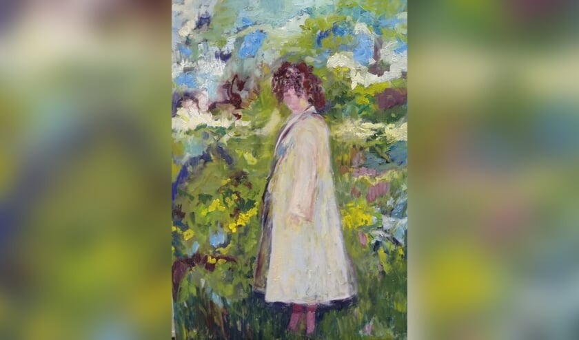 <p>Een uitsnede van een schilderij van Afra van der Peet.</p>