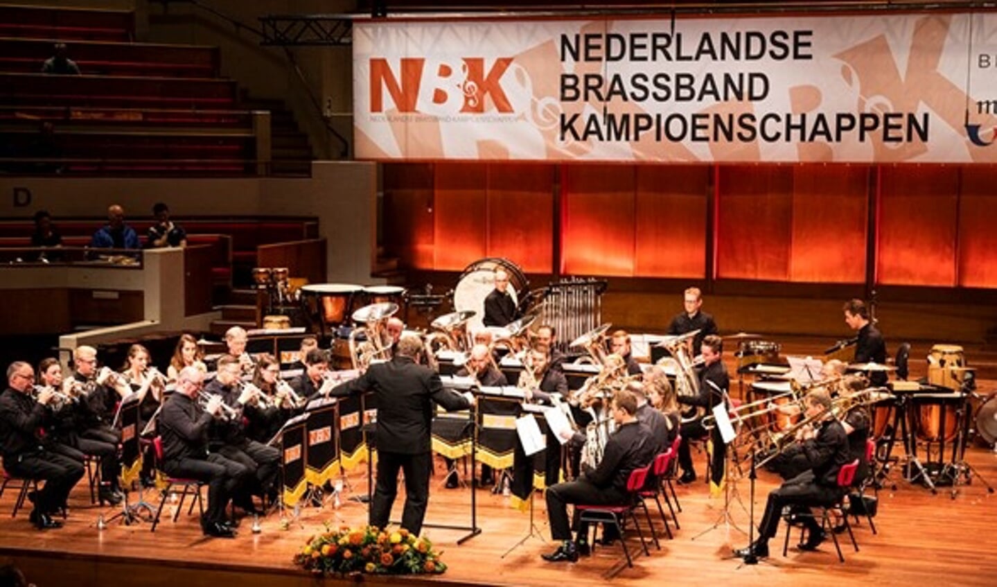 Backum Brass tijdens de Nederlandse Brassband Kampioenschappen in Utrecht.