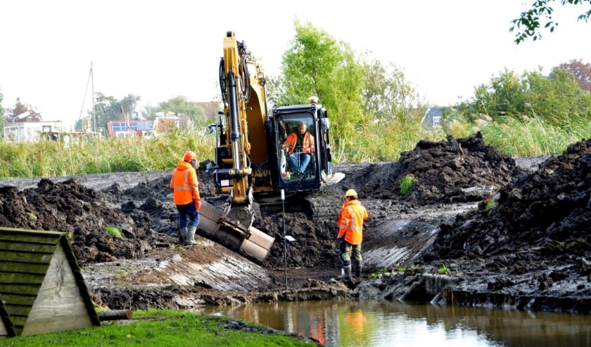 Het werk buiten ging door, er werd zelfs 3km extra aan boezemkade verbeterd.