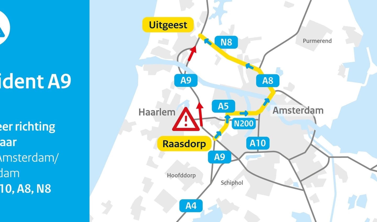 Beter omrijden via Amsterdam en Zaanstad (A10, A8/N8)