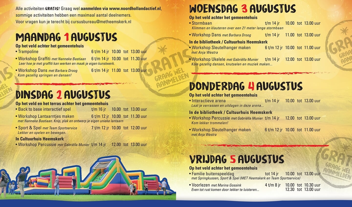 Het programma van Fun in the Sun.